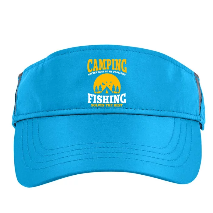 Funny Camping And Fishing Lover Outfit Nature Summer Camp Cool Gift Adult Drive Performance Visor