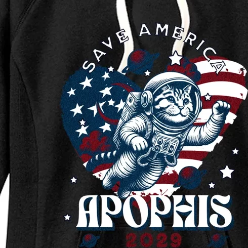 Funny Cat Astronaut Asteroid 99942 Apophis 2029 Cute Gift Women's Fleece Hoodie