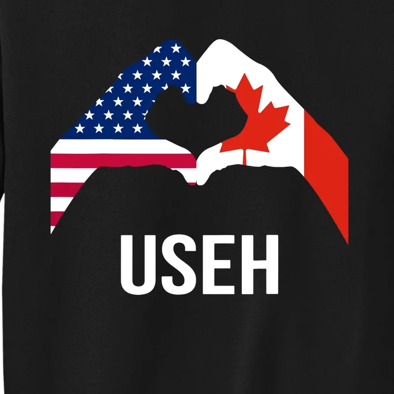 Funny Canada American Flag Us Eh Tall Sweatshirt