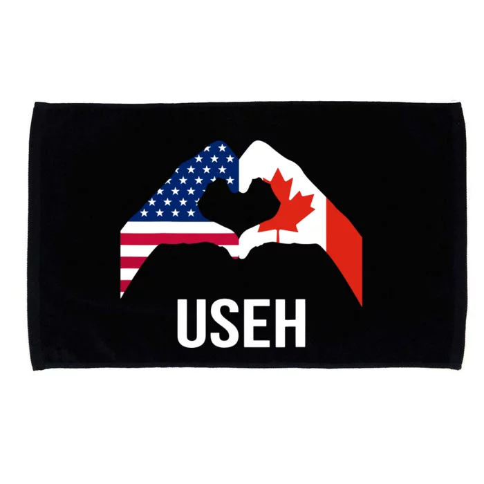 Funny Canada American Flag Us Eh Microfiber Hand Towel