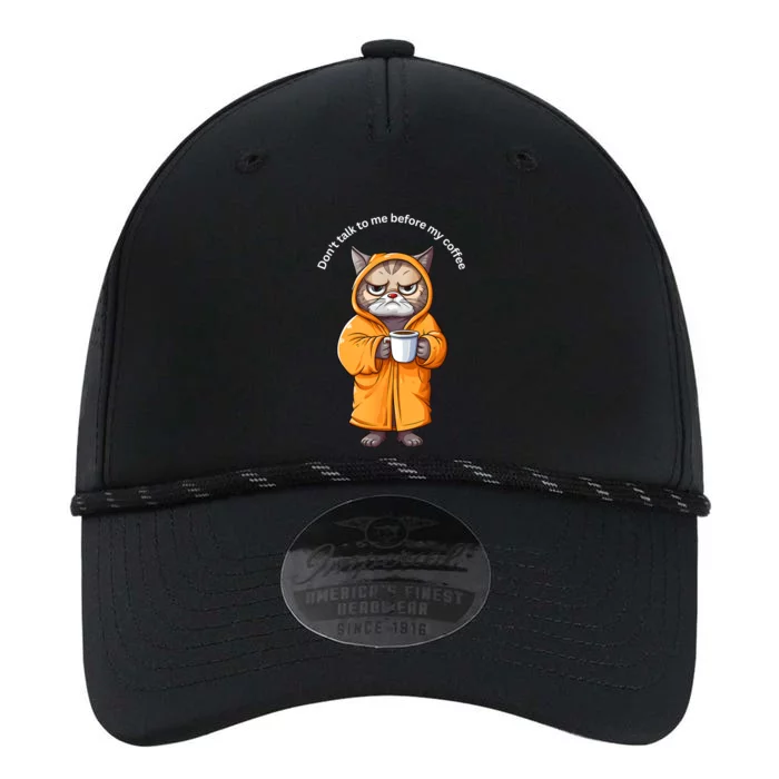 Funny Cat And Coffe Angry Cat Meme Rain Coat Im Fine Performance The Dyno Cap