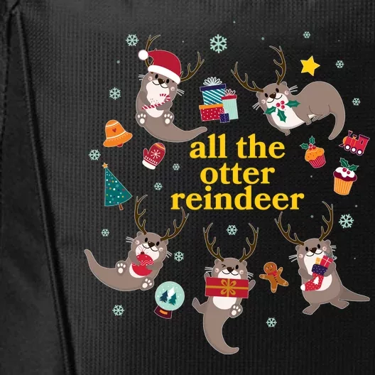 Funny Christmas All The Otter Reindeer City Backpack