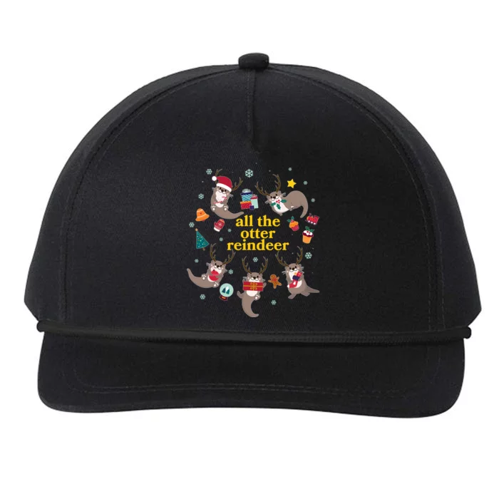 Funny Christmas All The Otter Reindeer Snapback Five-Panel Rope Hat