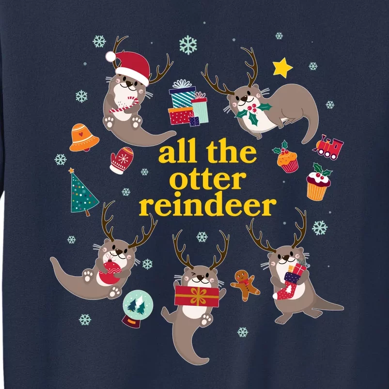 Funny Christmas All The Otter Reindeer Sweatshirt