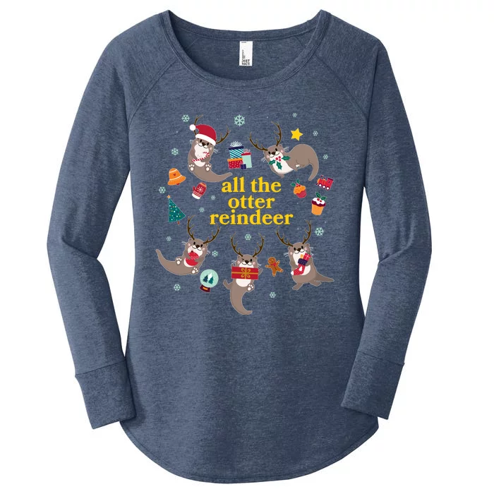 Funny Christmas All The Otter Reindeer Women's Perfect Tri Tunic Long Sleeve Shirt