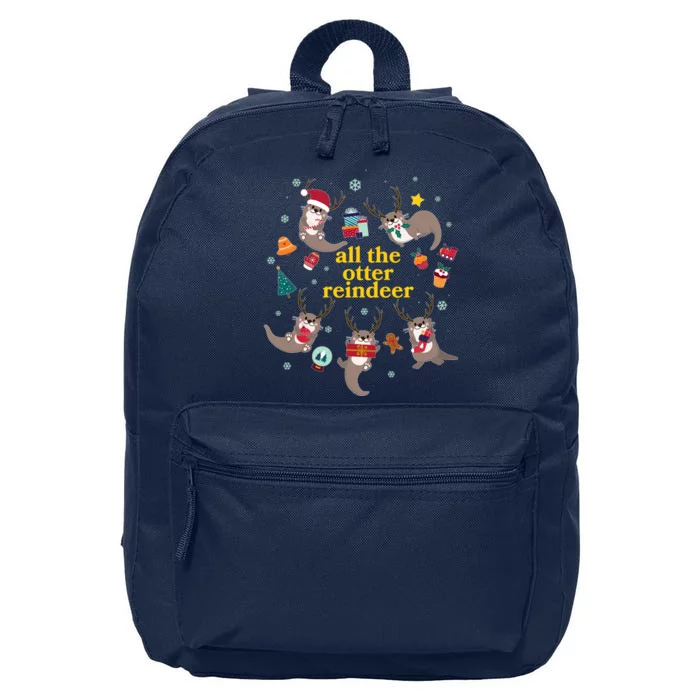 Funny Christmas All The Otter Reindeer 16 in Basic Backpack