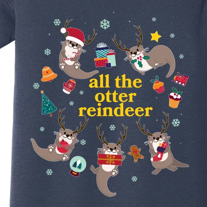 Funny Christmas All The Otter Reindeer Baby Bodysuit