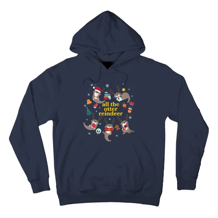 Funny Christmas All The Otter Reindeer Tall Hoodie