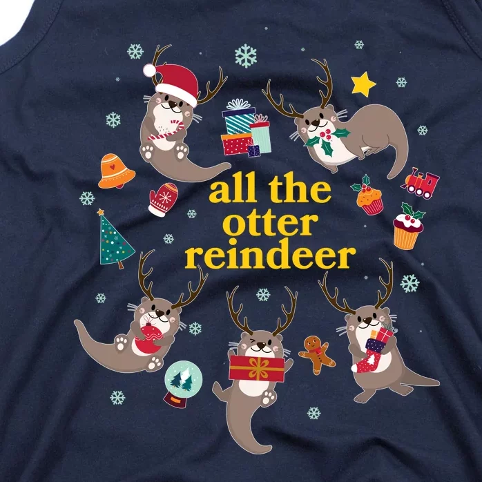 Funny Christmas All The Otter Reindeer Tank Top