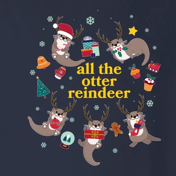 Funny Christmas All The Otter Reindeer Toddler Long Sleeve Shirt