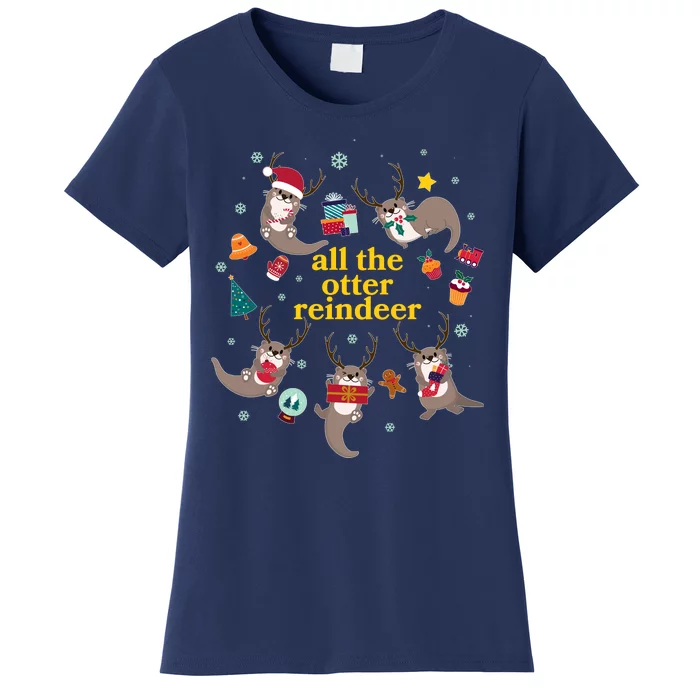 Funny Christmas All The Otter Reindeer Women's T-Shirt