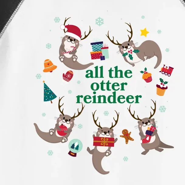 Funny Christmas All The Otter Reindeer Toddler Fine Jersey T-Shirt