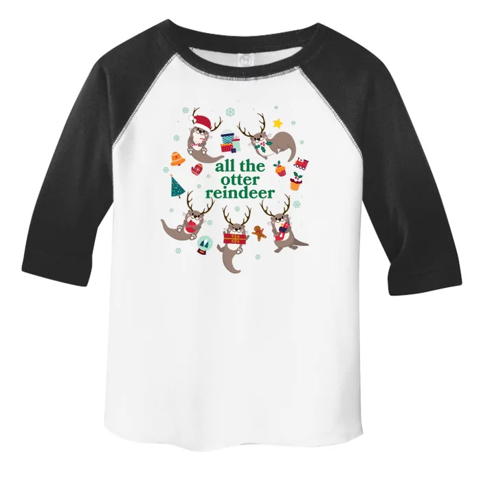 Funny Christmas All The Otter Reindeer Toddler Fine Jersey T-Shirt