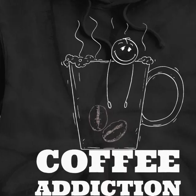 Funny Coffee Addiction Man In Mug Tie Dye Hoodie