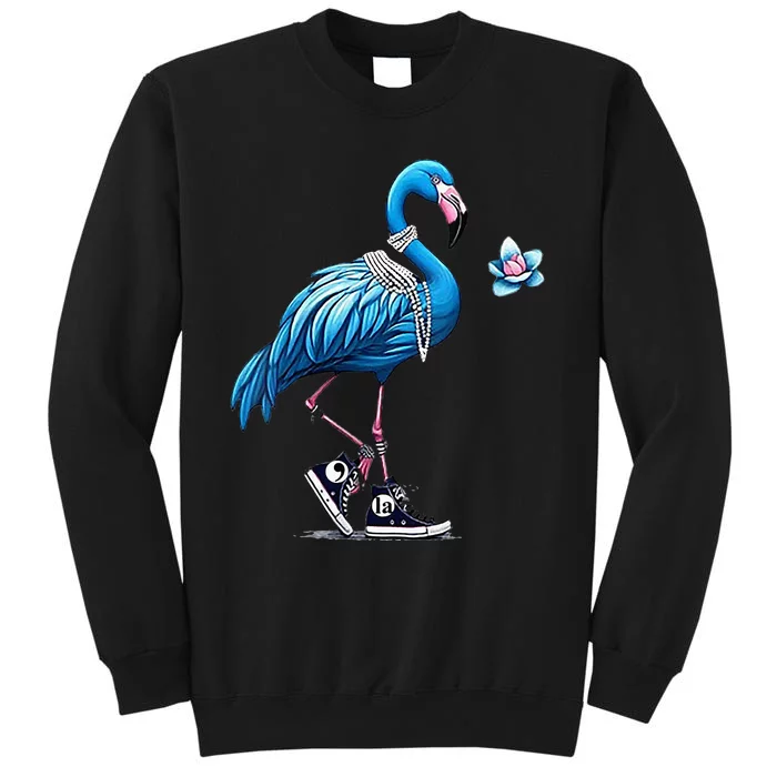 Flamingo Chucks And Pearls Comma La Kamala Harris 2024 Tall Sweatshirt