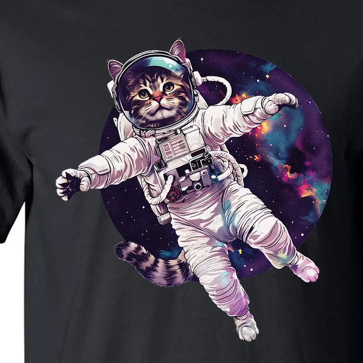 Funny Cat Astronaut In Space Gift Tall T-Shirt