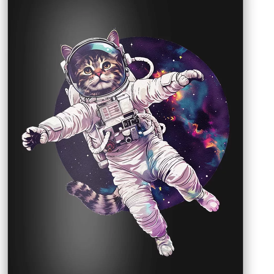 Funny Cat Astronaut In Space Gift Poster