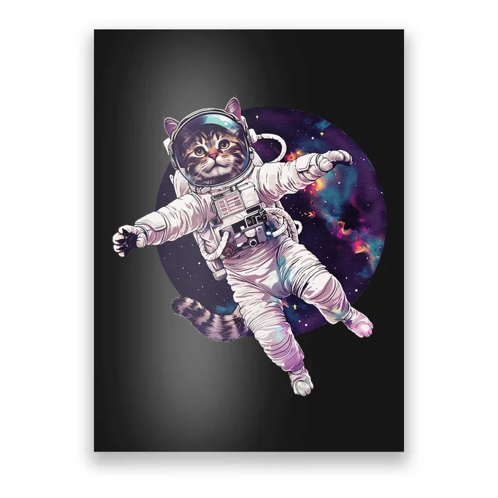 Funny Cat Astronaut In Space Gift Poster