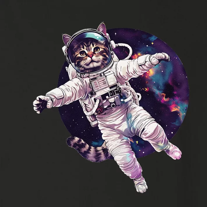 Funny Cat Astronaut In Space Gift Toddler Long Sleeve Shirt