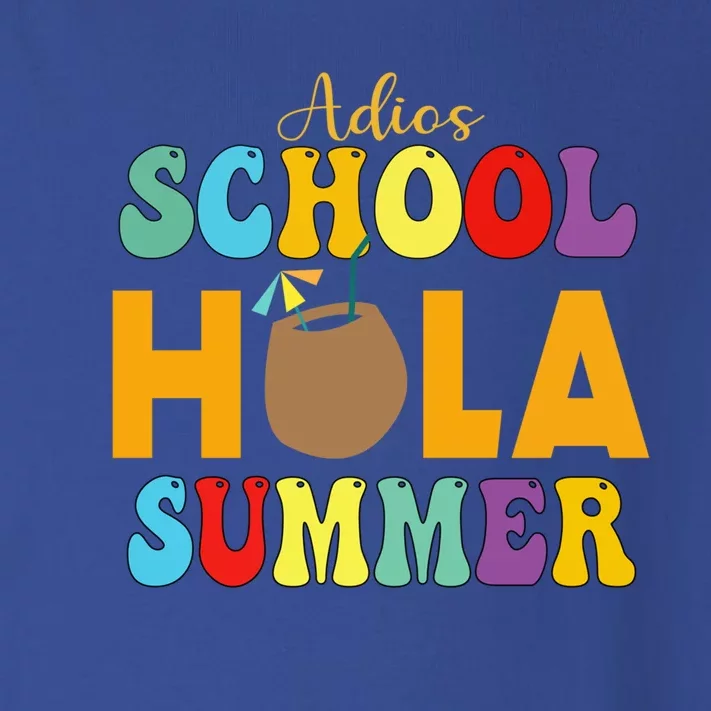 Funny Cute Adios School Hola Summer Lovley Groovy Design Cool Gift Toddler Long Sleeve Shirt