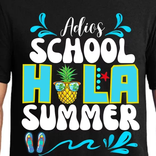 Funny Cute Adios School Hola Summer Lovley Cute Gift Pajama Set