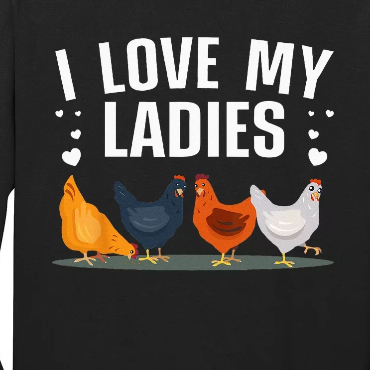 Funny Chicken Art Men Women Ladies Chicken Farmer Whisperer Tall Long Sleeve T-Shirt