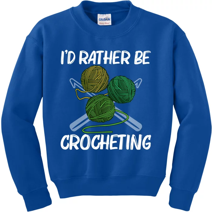 Funny Crocheting Art Crochet Handicraft Lovers Gift Kids Sweatshirt