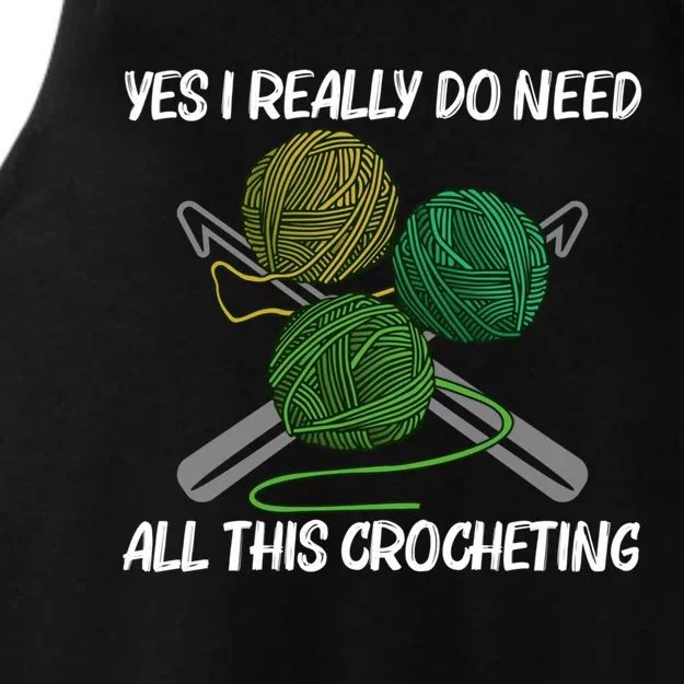 Funny Crocheting Art Crochet Handicraft Lovers Gift Ladies Tri-Blend Wicking Tank