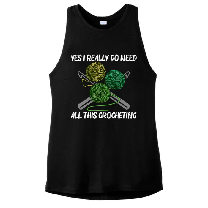 Funny Crocheting Art Crochet Handicraft Lovers Gift Ladies Tri-Blend Wicking Tank