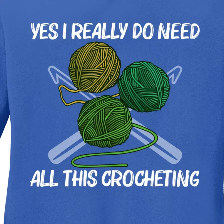 Funny Crocheting Art Crochet Handicraft Lovers Gift Ladies Long Sleeve Shirt