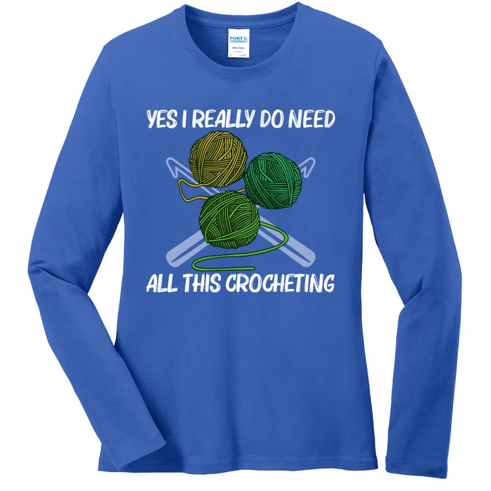 Funny Crocheting Art Crochet Handicraft Lovers Gift Ladies Long Sleeve Shirt