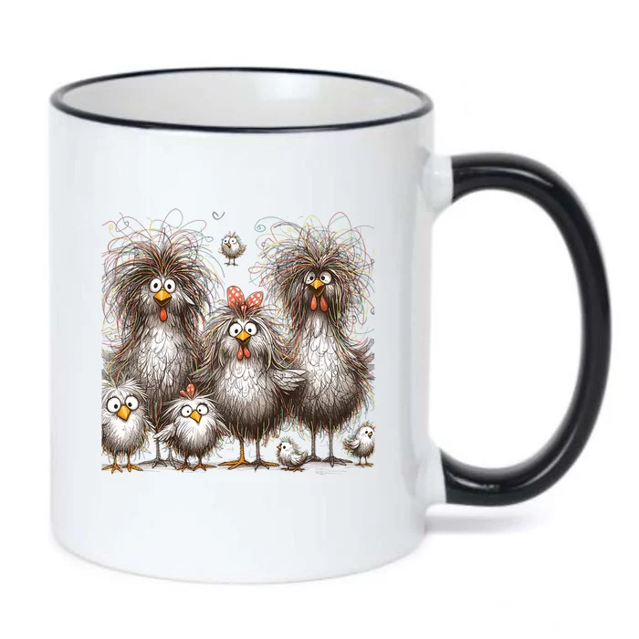 Funny Chicken Art Eagerlys Colorful Black Color Changing Mug