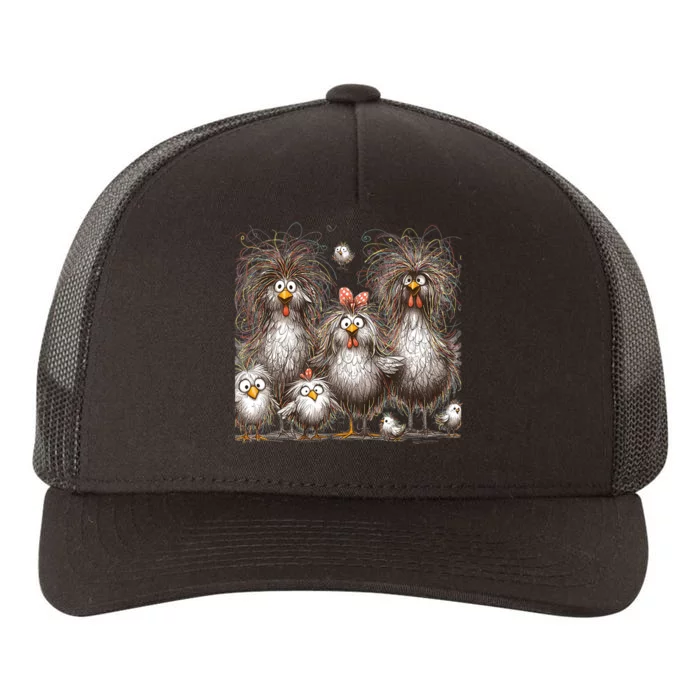 Funny Chicken Art Eagerlys Colorful Yupoong Adult 5-Panel Trucker Hat