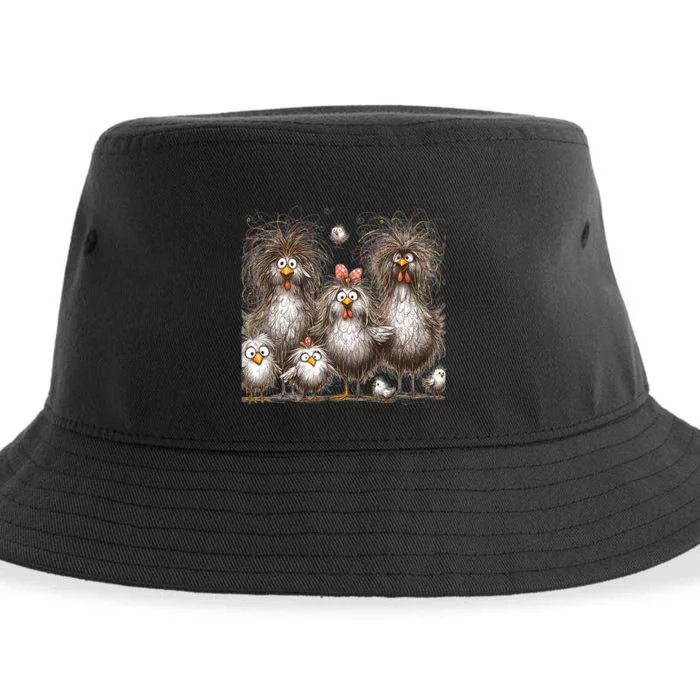 Funny Chicken Art Eagerlys Colorful Sustainable Bucket Hat