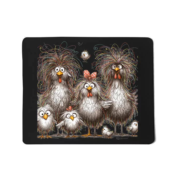 Funny Chicken Art Eagerlys Colorful Mousepad