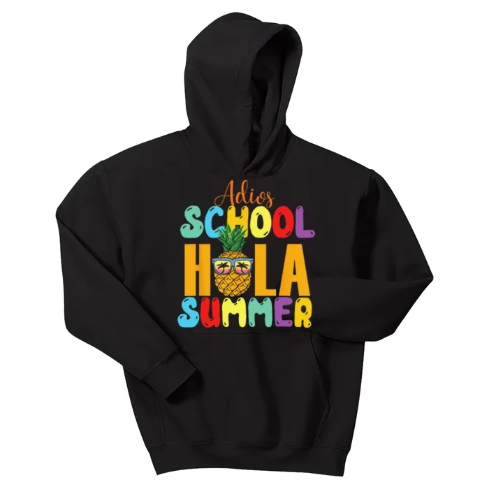 Funny Cute Adios School Hola Summer lovley Kids Hoodie