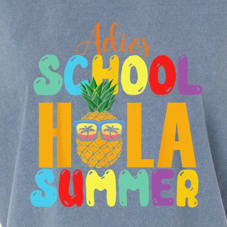 Funny Cute Adios School Hola Summer lovley Garment-Dyed Women's Muscle Tee