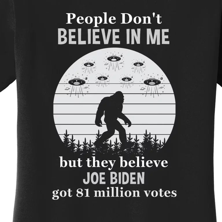 Funny Conservative Anti Biden Bigfoot Women's T-Shirt