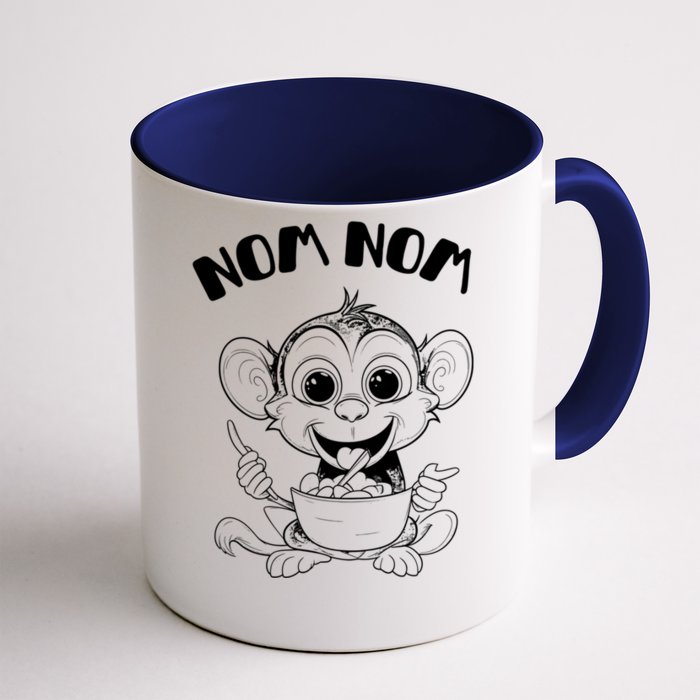 Funny Cartoon Animal Gift Funny Quote Yummy Monkey Gift Front & Back Coffee Mug