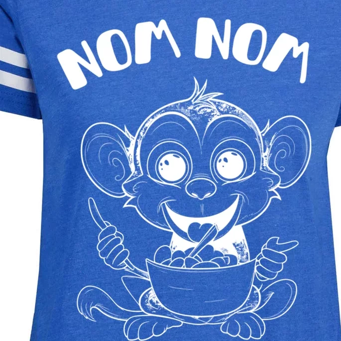 Funny Cartoon Animal Gift Funny Quote Yummy Monkey Gift Enza Ladies Jersey Football T-Shirt