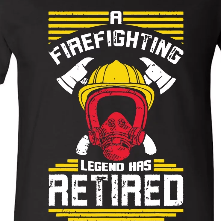 Firefighter Costume A Firefighting Legend Has Retired V-Neck T-Shirt