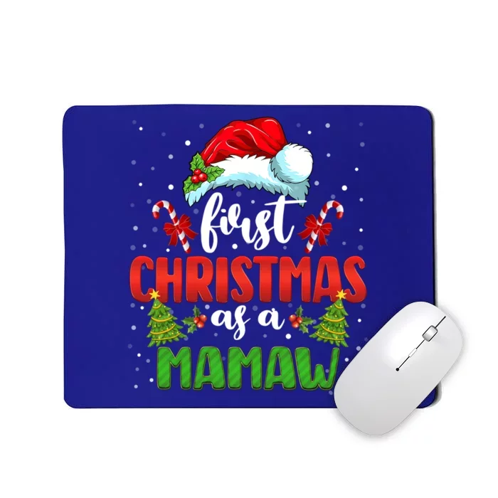 First Christmas As A Mamaw Hat Santa Gender Reveal Christmas Gift Mousepad