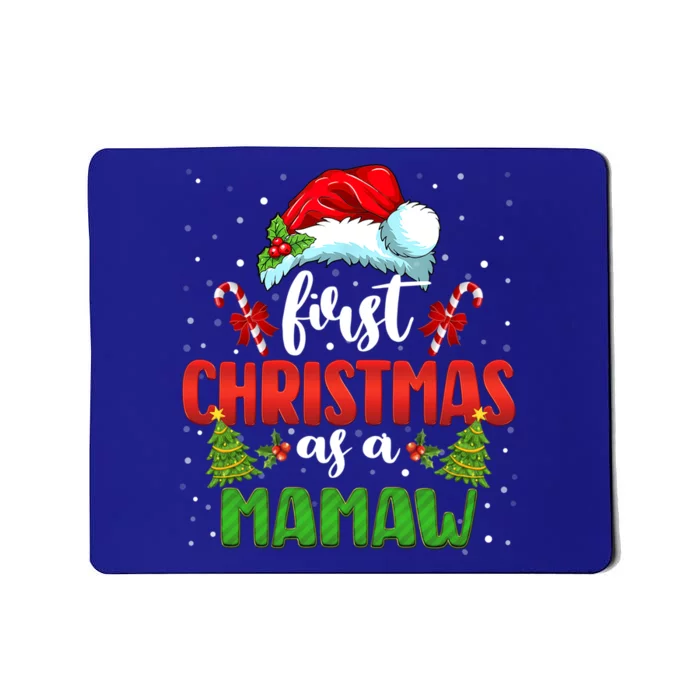 First Christmas As A Mamaw Hat Santa Gender Reveal Christmas Gift Mousepad