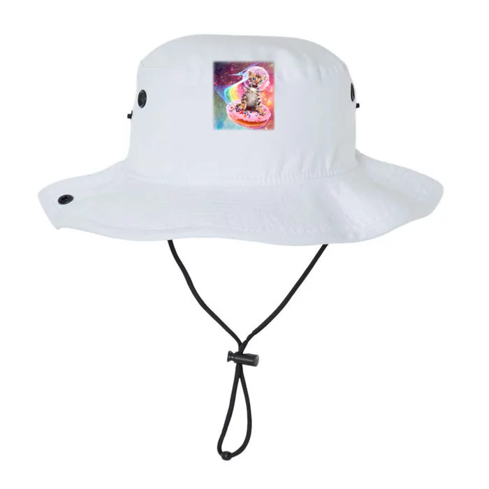 Funny Cute Astronaut Kitty On Rainbow Sprinkle Donut With Galaxy Background Legacy Cool Fit Booney Bucket Hat