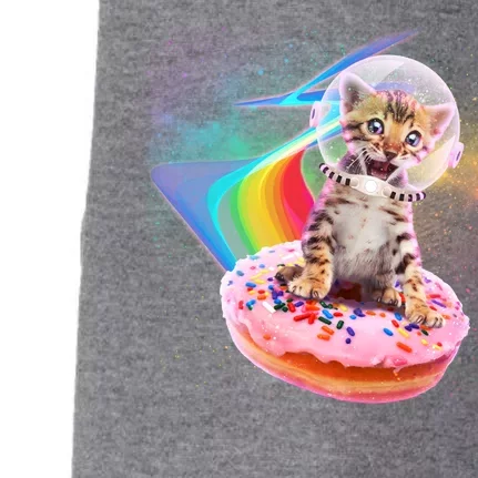 Funny Cute Astronaut Kitty On Rainbow Sprinkle Donut Doggie 3-End Fleece Hoodie