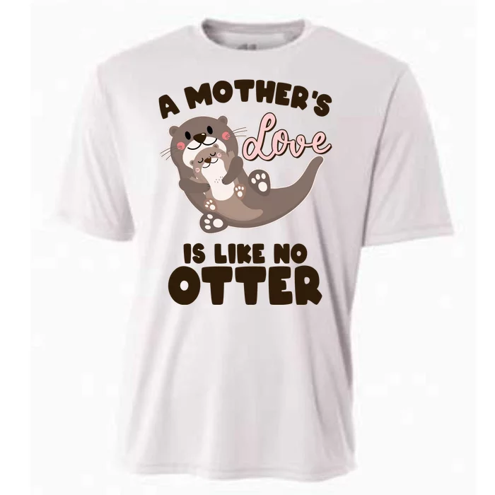 Funny Cute A Mother's Love Is Like No Otter Mama Otter And Baby Cooling Performance Crew T-Shirt