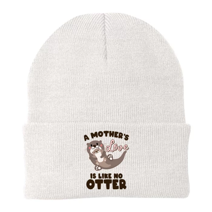 Funny Cute A Mother's Love Is Like No Otter Mama Otter And Baby Knit Cap Winter Beanie