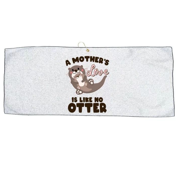 Funny Cute A Mother's Love Is Like No Otter Mama Otter And Baby Large Microfiber Waffle Golf Towel