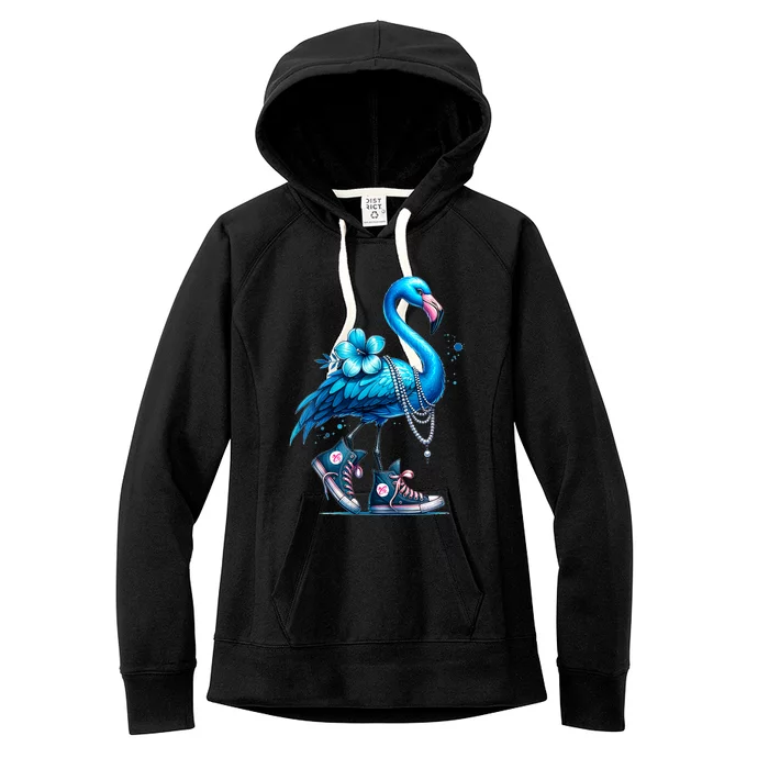 Flamingo Chucks And Pearls Comma La Kamala 2024 Women's Fleece Hoodie