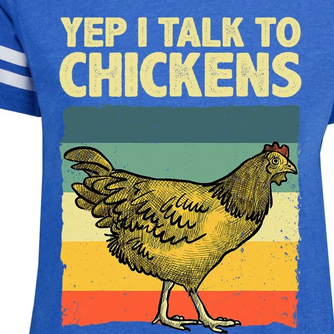 Funny Chicken Art Poultry Chicken Farmer Enza Ladies Jersey Football T-Shirt